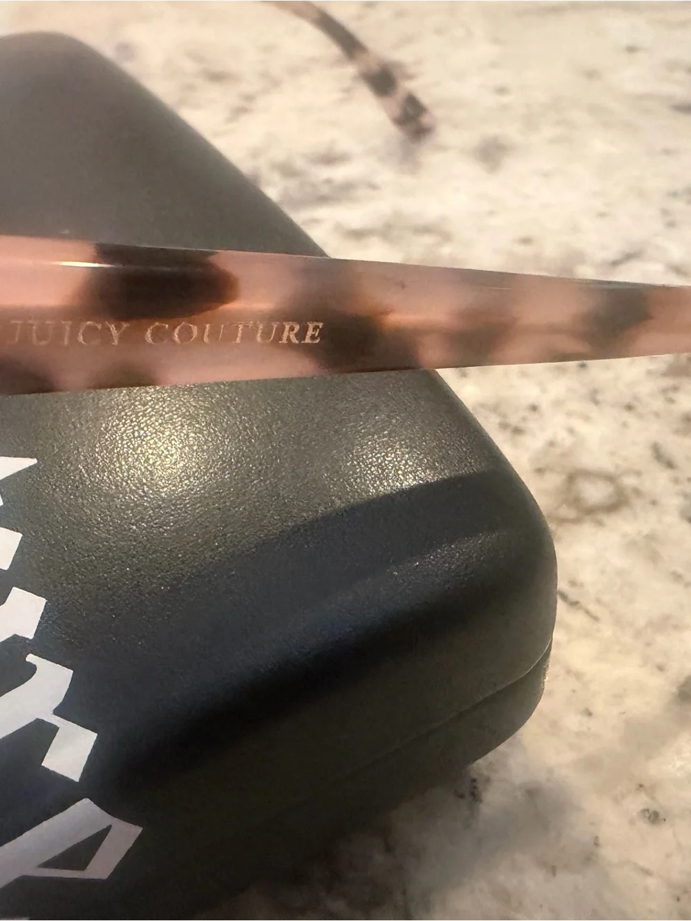 Juicy Couture Black and Tortoiseshell Rectangular Glasses with Case